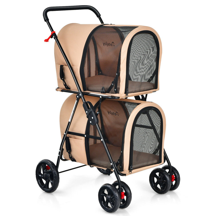 Gymax 4 in 1 Double Pet Stroller W Detachable Carrier Travel